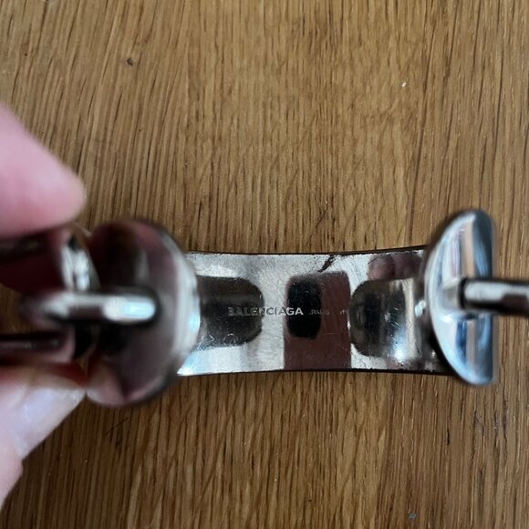 Balenciaga Silver Tone Cuff Bracelet - Picture 2 of 5